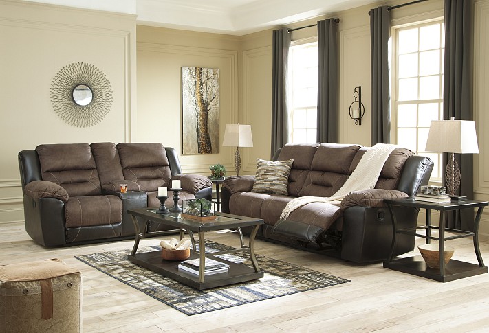 Earhart Reclining Sofa/Love Set Chestnut