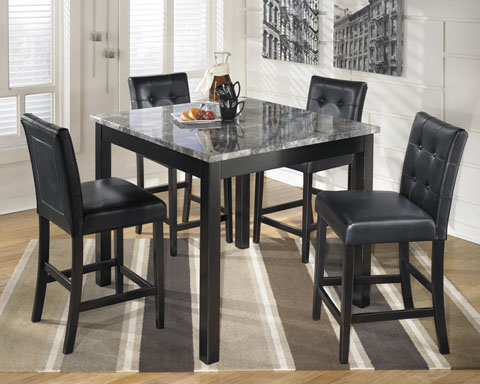 Maysville - Black Counter Table w/ 4 Barstools