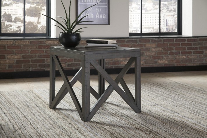 Haroflyn - Gray Sq End Table