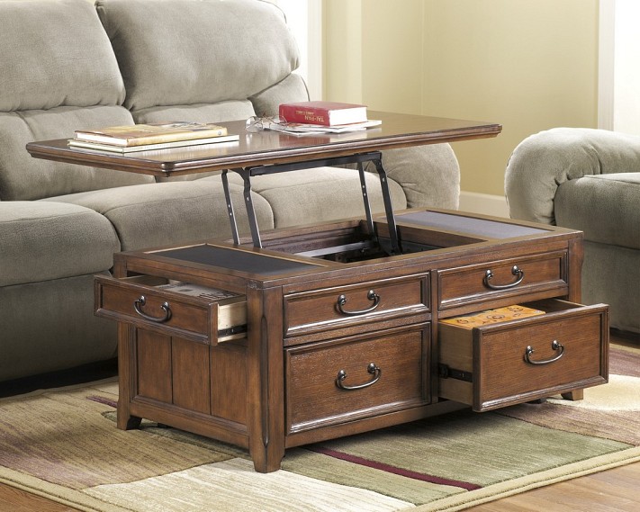 Woodboro - Dark Brown Lift Cocktail Table