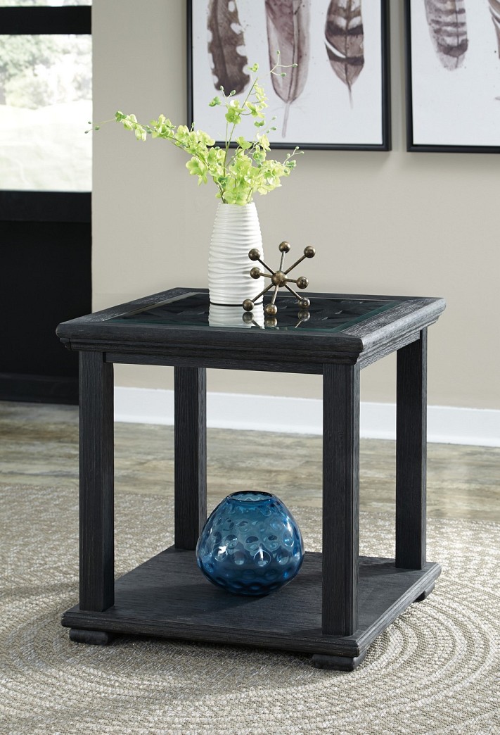 Tyler Creek - Black Sq End Table