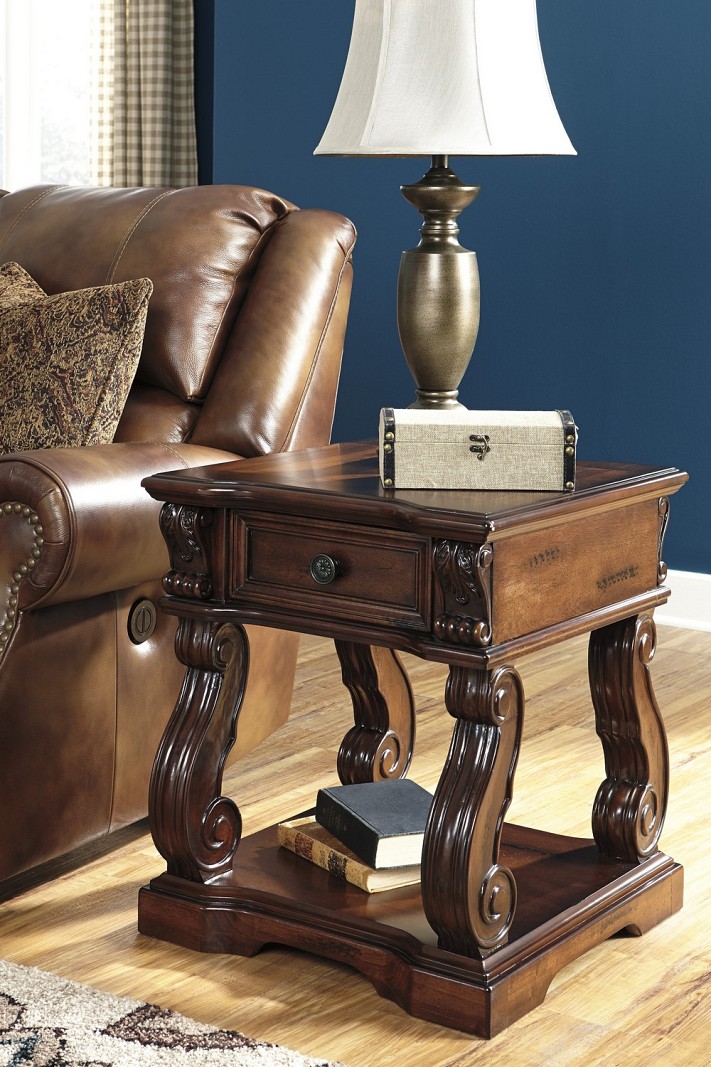 Alymere - Brown Square End Table