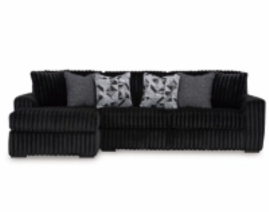 Midnight Madness Onyx Sofa with Chaise